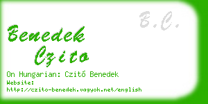 benedek czito business card