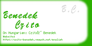 benedek czito business card